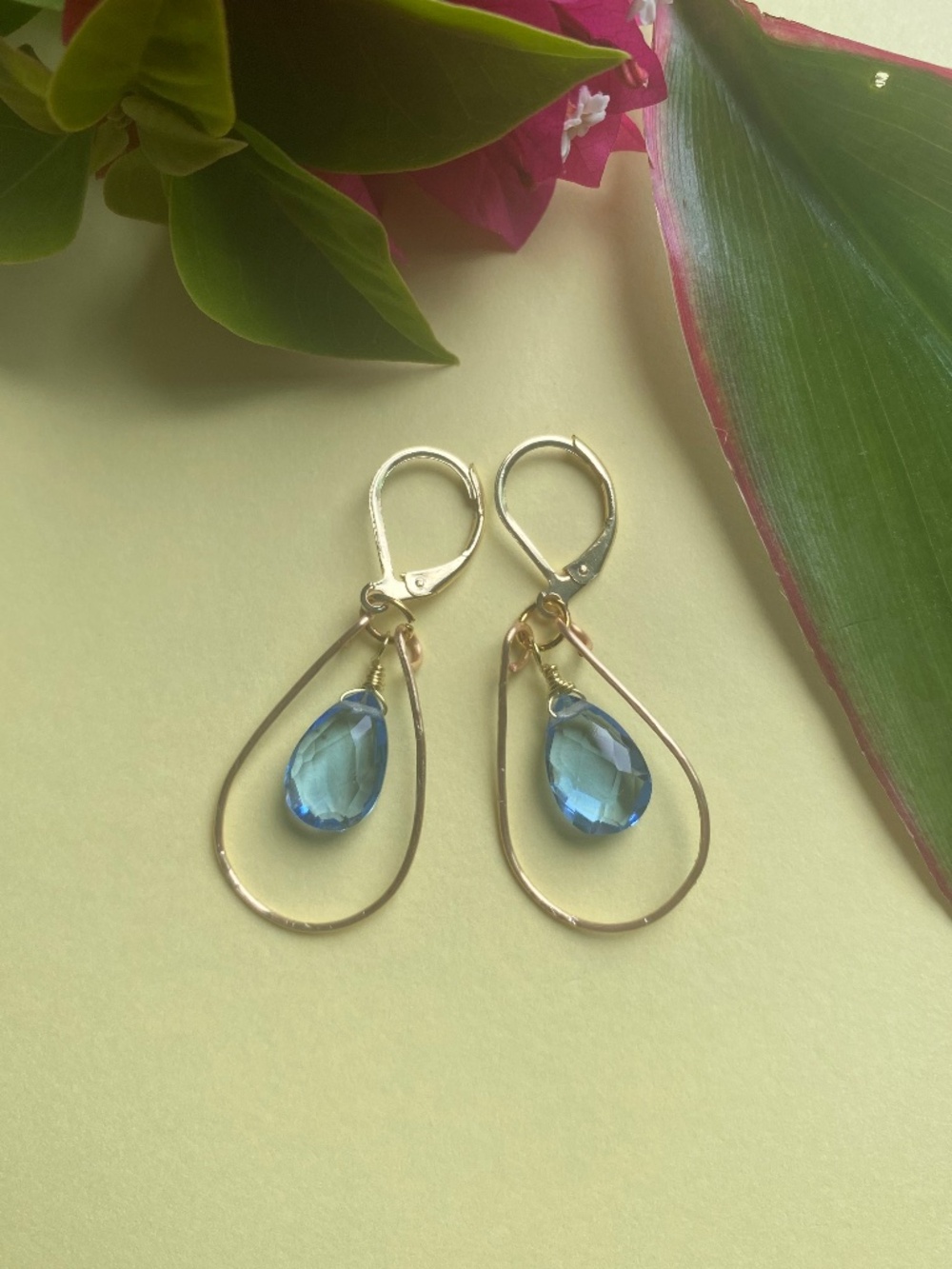 Handmade Apatite Quartz Hoop Earrings